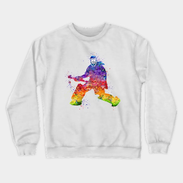 Girl Field Hockey Goalie Watercolor Sport Gift Crewneck Sweatshirt by LotusGifts